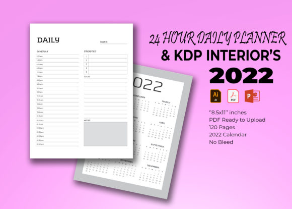 24 Hour Daily Planner: Mastering Time Management with a Customizable KDP Interior