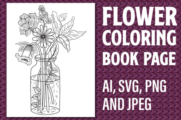 Flower Coloring Book Page for KDP: Elevating Self-Publishing with Vector Art