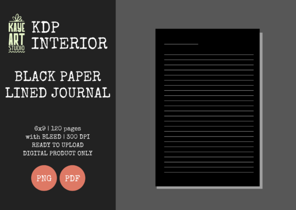 KDP Black Paper Lined Journal 2: Elevating Low Content Publishing with Premium Interiors