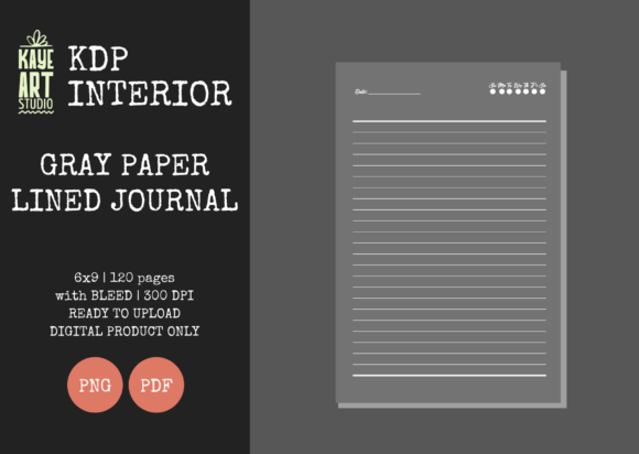 KDP Gray Paper Lined Journal 4: A Practical Interior for Low-Content Publishing