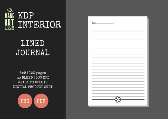 KDP Lined Journal 6x9 Flower Interior