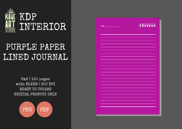 KDP Purple Paper Lined Journal 4 Interior Guide