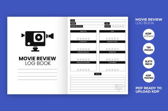 Movie Review Log Book KDP Interior: Publish Faster