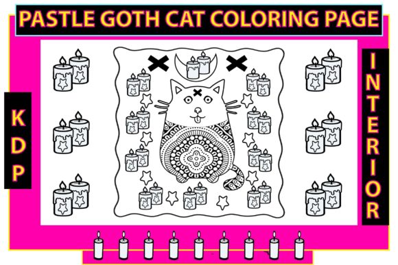 Pastel Goth Cat Coloring Page: A Practical Resource for KDP Publishers and Creators
