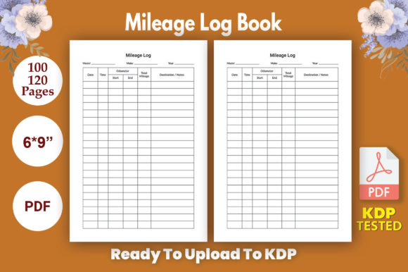 Streamlining Your KDP Business with a Ready-to-Upload Mileage Log Book Interior