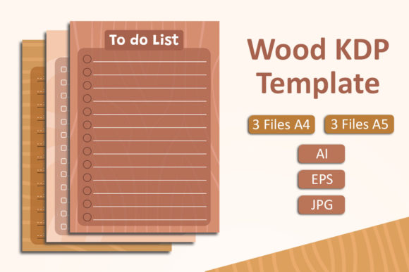 Wood KDP Interior: Designing with Brown Wood Texture Planner Templates