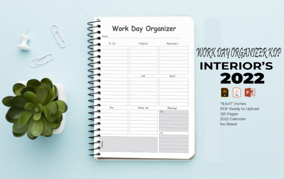 Work Day Organizer Planner: Evaluating a KDP Interior Template for 2022
